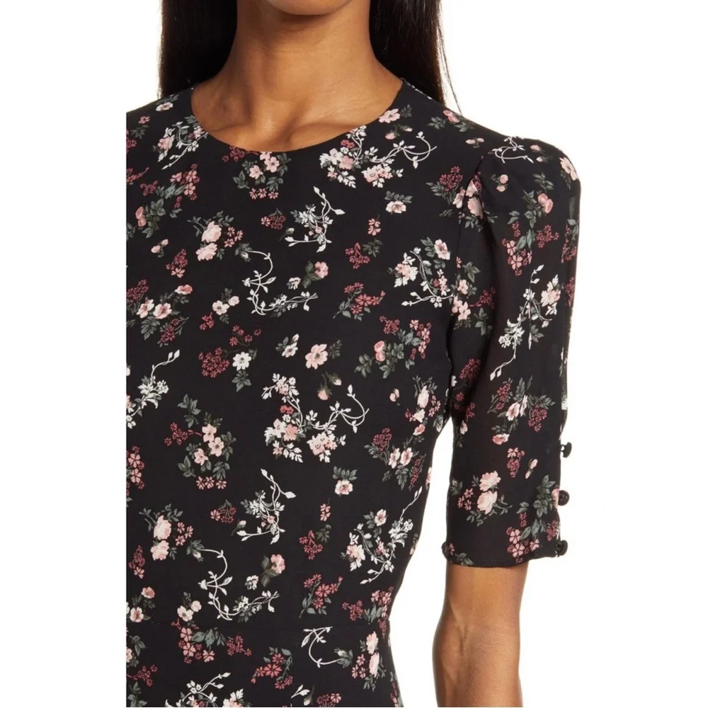 NWT Reformation Bard Puff Sleeve Floral Mini Dress Size 2 Jolene - Picture 2 of 5